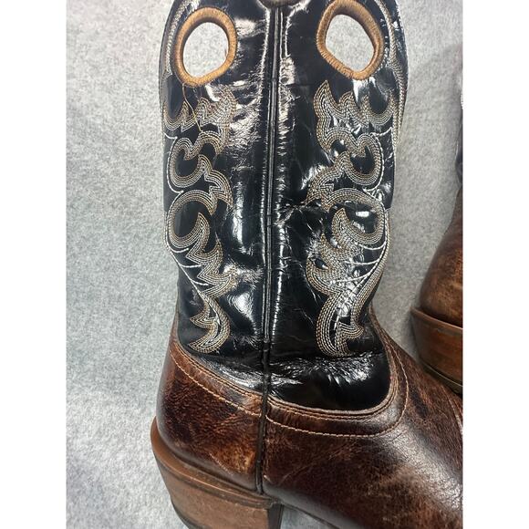 Ariat Heritage Roughstock Brown Leather Square Toe Cowboy 10.5W Western Grunge main image 6
